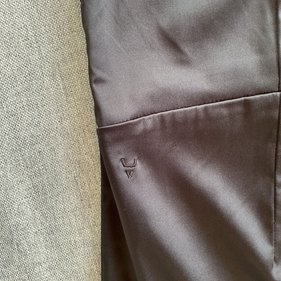 *Price Drop* NWOT ADAY midnight black stretch satin long haul jumpsuit - size M - Picture 5 of 7